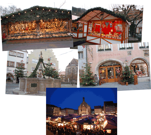 european christmas market greeting cards
